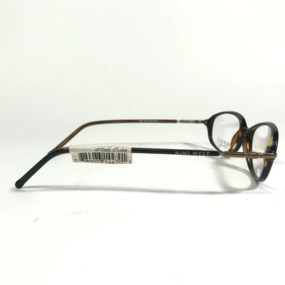 Nine West Petite Eyeglasses Frames 80 W78 Black Brown Round Full Rim 51-16-135